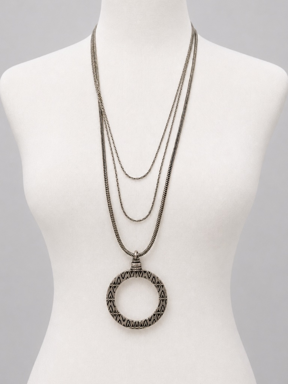 Silver-Tone Multi-Strand Necklace